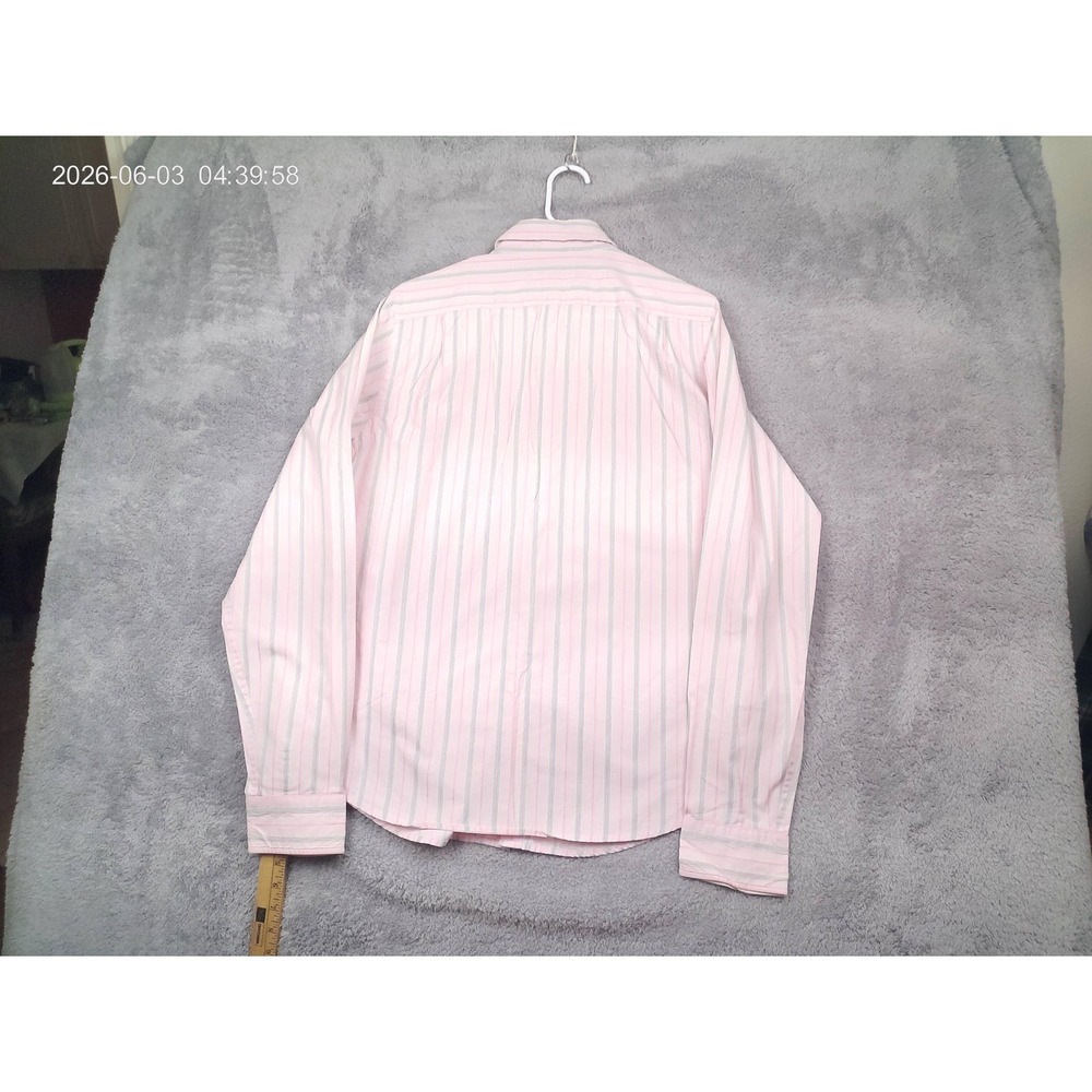 Abercrombie & Fitch Shirt Mens Medium Pink Stripe Long Sleeve Button Down Casual - Picture 2 of 9